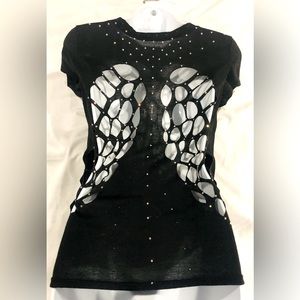 🔥HANDMADE GORGEOUS SS TEE WITH BEAUTIFUL WINGS ON BACK🔥MEASUREMENTS IN PICS🔥